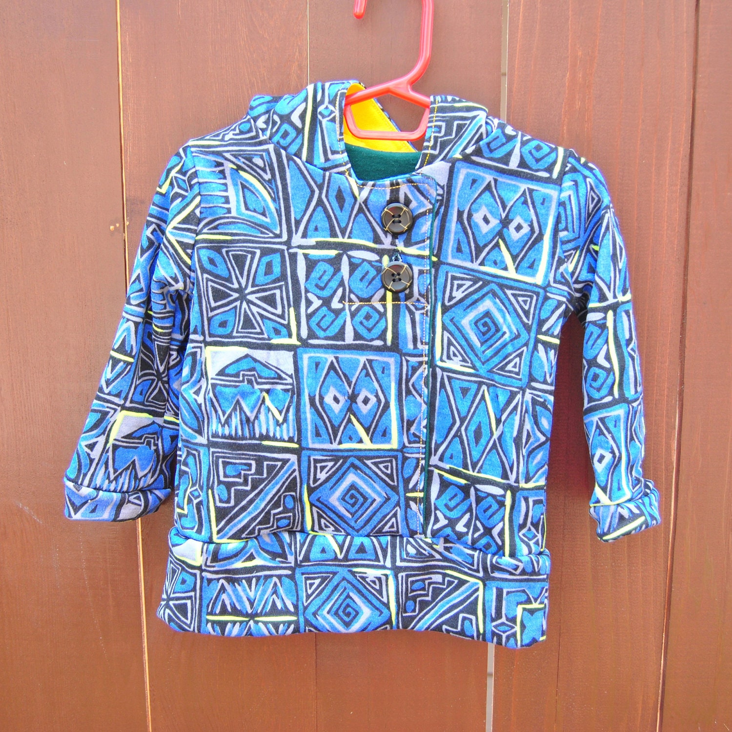 Toddler Blue Hoodie Unisex Upcycled Size 18 months