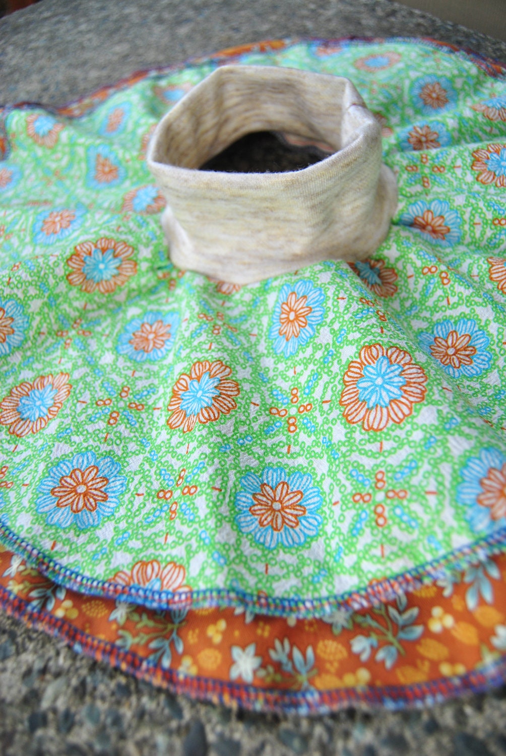 Newborn Layered Circle skirt Green and Brown