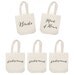 bridesmaid gift set - Wedding Party Bridesmaids totes - set of 5 canvas wedding tote bags