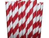 Stripe Red Party Paper Straws - Cake Pop Sticks - Pixie Sticks - Qty 25 Il_170x135