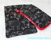 Clearance -Boutique Style Travel Wipes Case and Diaper  Holder Set - Modern Farm Animals- Ready to Ship