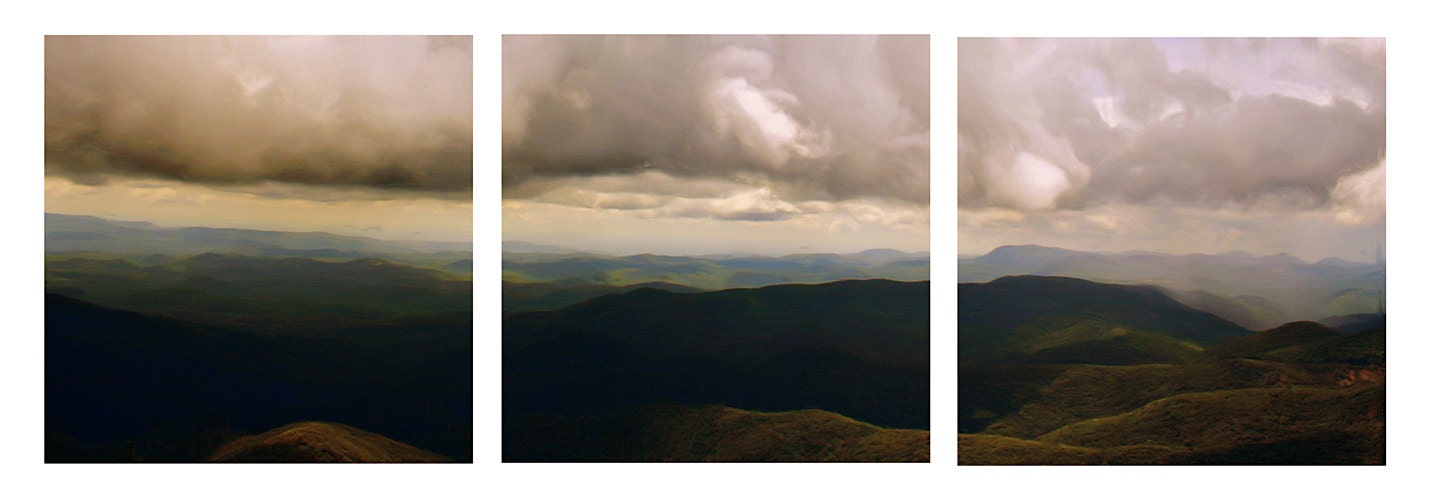Appalachian Mountain Panorama Fine Art Landscape Print Set 3 8x8 Prints Blue Ridge Parkway