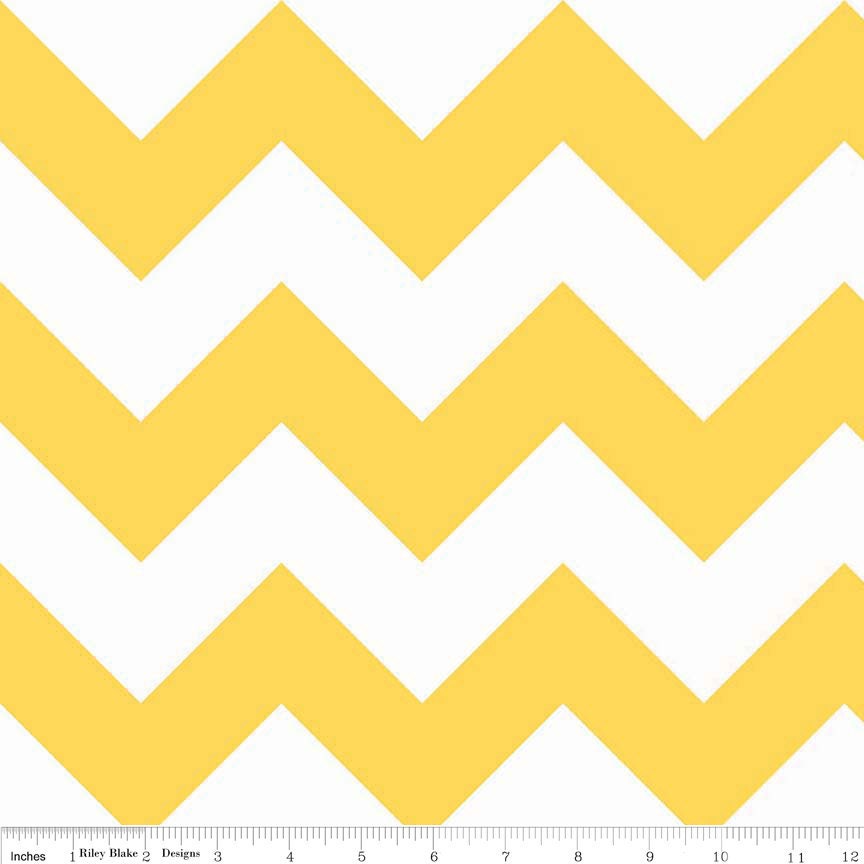 Riley Blake Fabric - Half Yard of Large Chevron in Yellow