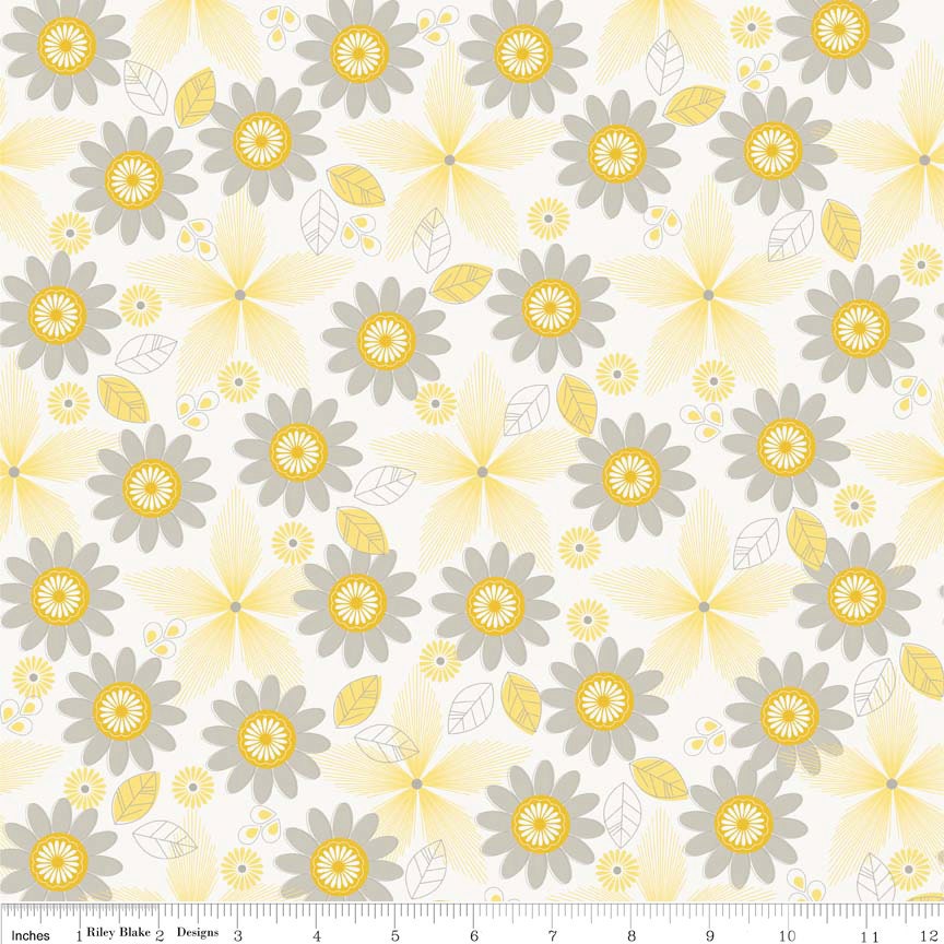 Riley Blake Fabric - Half Yard of Willow Yellow Floral