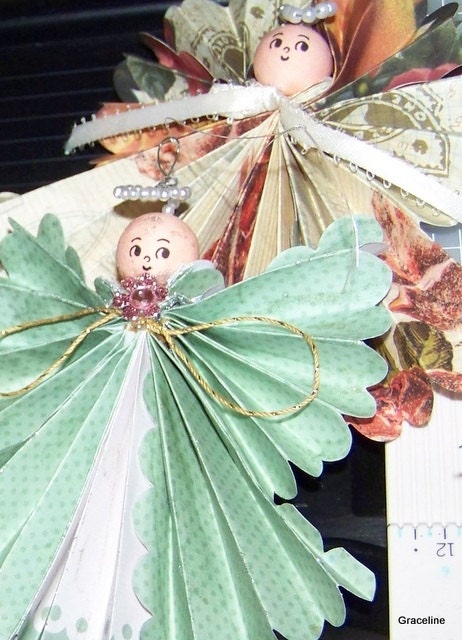 2 Christmas Angel Ornaments
