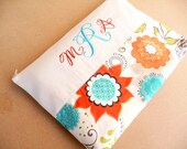 NEW - Personalized 13 inch Embroidered Laptop Sleeve, Padded Laptop Sleeve, Laptop cover, Laptop case - Flourish Floral