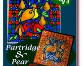 Partridge & Pear PDF Pattern for Stained glass or aluminum embossing