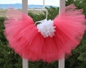 SALE Coral Fully Lined Tutu Skirt, Girl, Baby, Infant, Toddler, White, Clothing, Fashion, Wedding, Birthday, TT2, True Destiny Designs