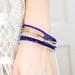 Blue Bracelet - Silver Bar Bracelet - Cobalt Blue