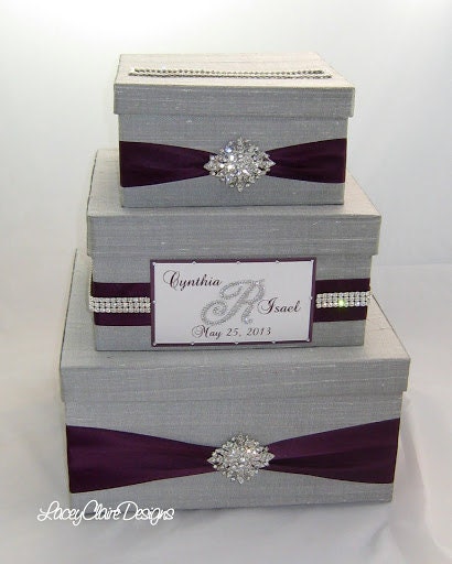 Wedding Gift Box, Bling Card Box, Rhinestone Money Holder  - Custom Made