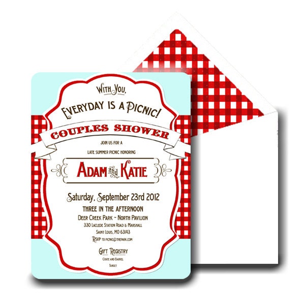 Invitation .  Picnic With You Collection .  by Loralee Lewis