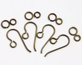 Niobium Earwires and Jumprings set - 2 complete sets in brown color