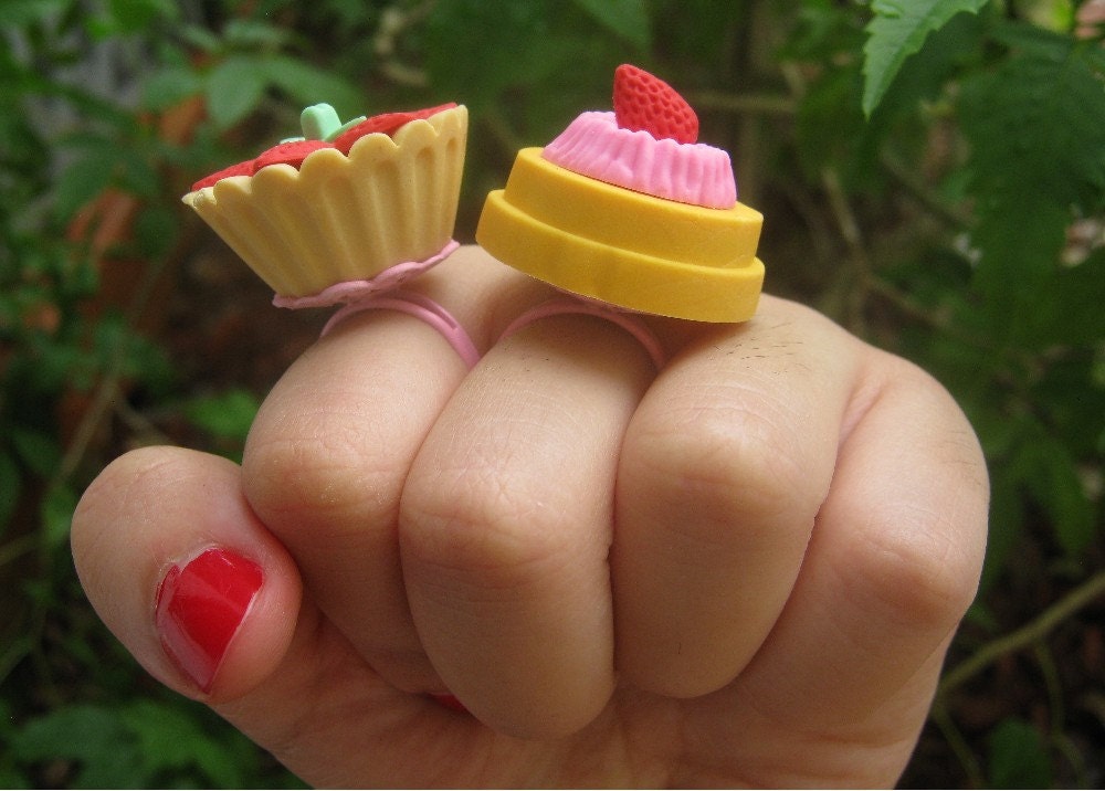 Strawberry tart Eraser Ring