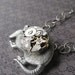 Armadillo Necklace, Steampunk, Antiqued Silver, Vintage Watch Movement, Victorian, Neo Classical, Armadillo Pendant