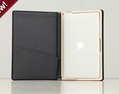 The Cartella for MacBook Air 13 in. (2010-2012) Moleskin Case- Black/Slate  Ships Priority Mail