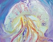 Original Painting Pastel Color Jellyfish