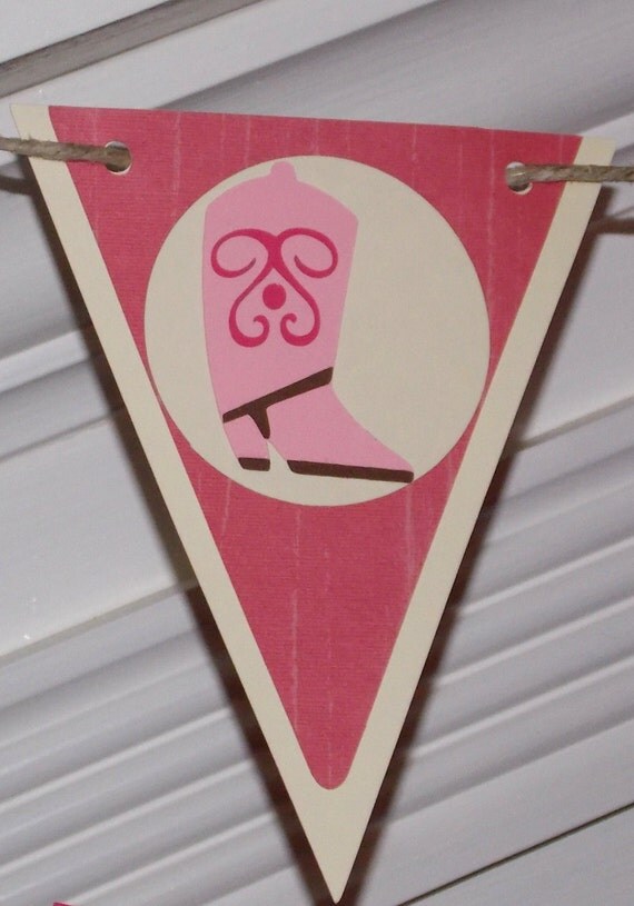 Welcome Li'l Cowgirl Western Cow Girl Baby Banner ...MADE TO ORDER ... hot pink green brown... cactus rodeo boots ... adjustable Il_570xn