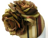 Bronze gold rose silk cocktail fascinator hat