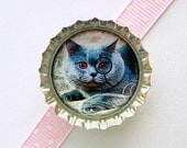 Cat with Monocle Bottle Cap Magnet - monocle cat funny cat magnet, cat lover gift, for cat lover, cat fridge magnet, funny cat gift for geek