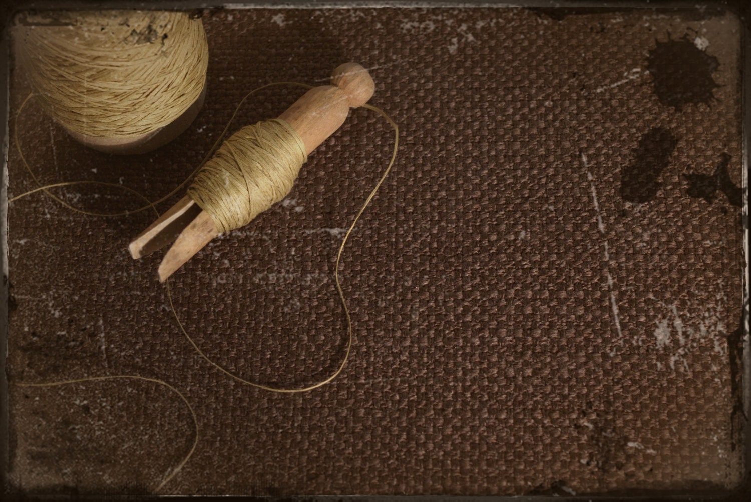 Olive Green Cotton Yarn - 20 yards