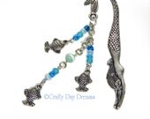 Swimming with Fish - Mermaid Shepards Hook Beaded Bookmark