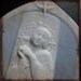 Antique Saint Joan of Arc Praying at the Stake Religious Biscuit Plaque signed Real del Sarte - Vintage Maid of Orleans from France