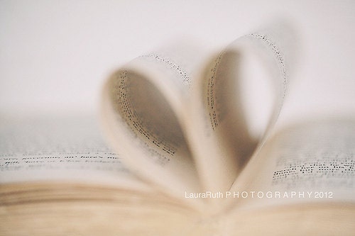 Book Photography - Dreamy Vintage Inspired -  Heart - Home Decor - Baby Nursery - Shabby Cottage Decor - Fine Art Photograph - "FAIRYTALES"