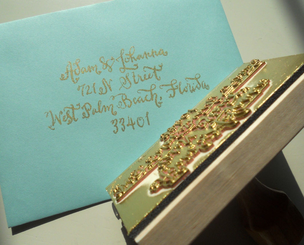 Custom Callilgraphy Address Rubber Stamp