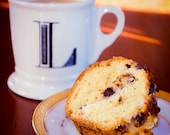CHOCOLATE CHIP COCONUT Coffee Cake Fine Art Photography Food Art Yellow Brown Gold White Colors Coffee Cake Chocolate Chip Coconut