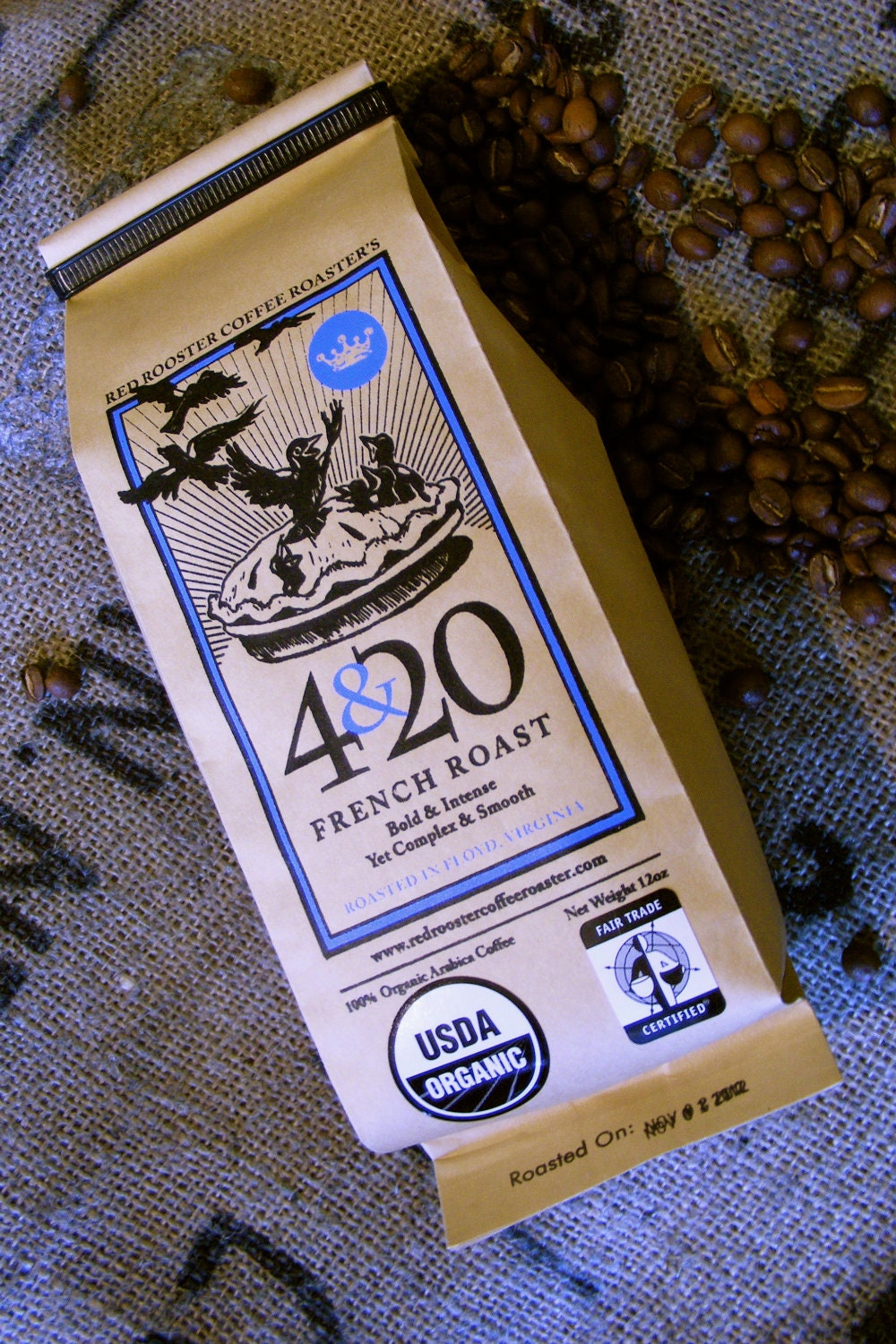 4&20 French Roast - 12oz Fair Trade, Organic, Whole Bean Coffee - Dark Roast
