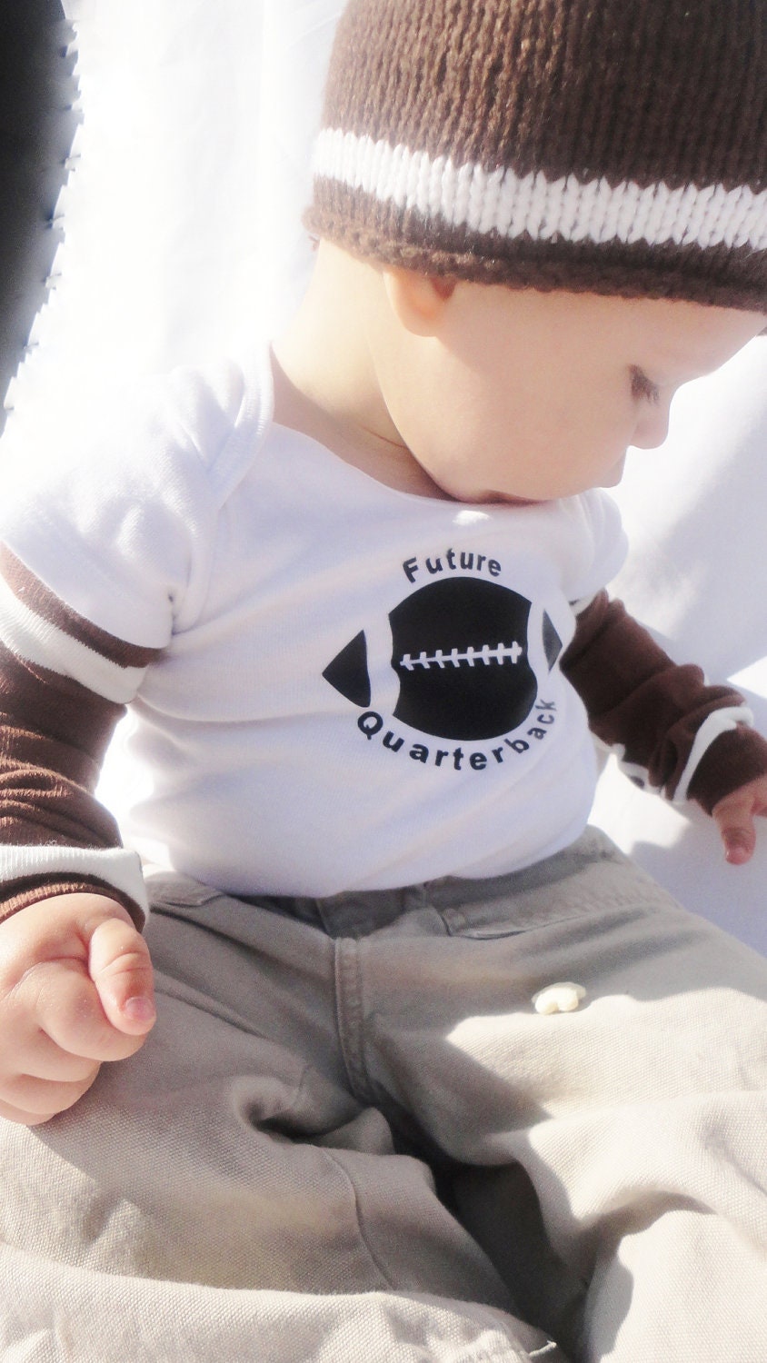 Private Listing for F. Baby Boy Football Outfit hat, onesie, legwarmers Gift Set