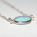 Turquoise Oval Necklace - Sideways Oval Charm
