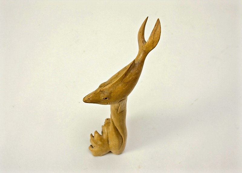 Hand Carved Fish - Root, Driftwood, Vintage