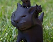 Mamma Cat with Kittens Sculpture (Glow in the Dark or Black available)