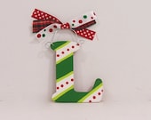 Christmas Tree Ornament letter monogram personalized holiday decoration