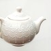White lace teapot hand painted