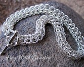 Artisan Crafted Sterling Silver Chainmaille Foxtail Bracelet