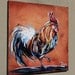 Rooster original acrylic painting on canvas great GIFT