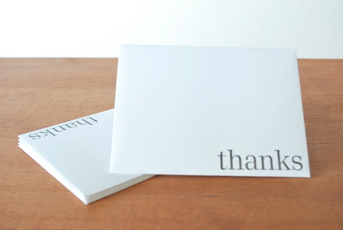 white envelopes set of five: thank-you