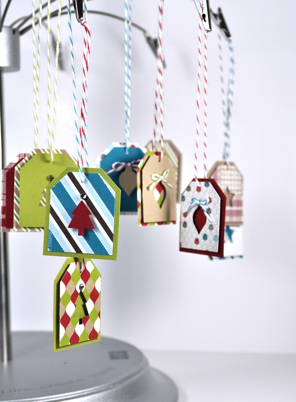 Merry Minis Christmas Gift Tags Set of 10 Variety of Shapes and Patterns
