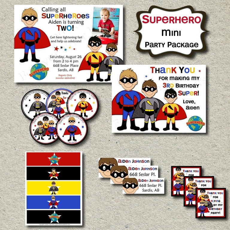 Superhero Birthday Party Package - DIY - You Print - Forever Your Prints Il_170x135