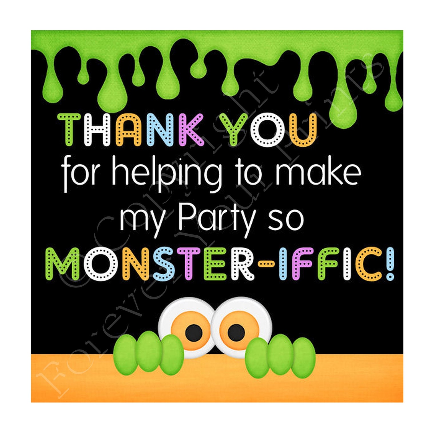 Monster Party Gift Tags - You Print - Digital File Il_570xn