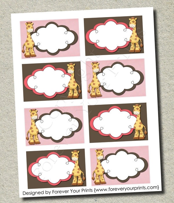 Giraffe Buffet Table Labels - INSTANT DOWNLOAD Il_570xn
