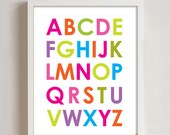 8x10 - Alphabet and Numbers Print wall art Il_170x135