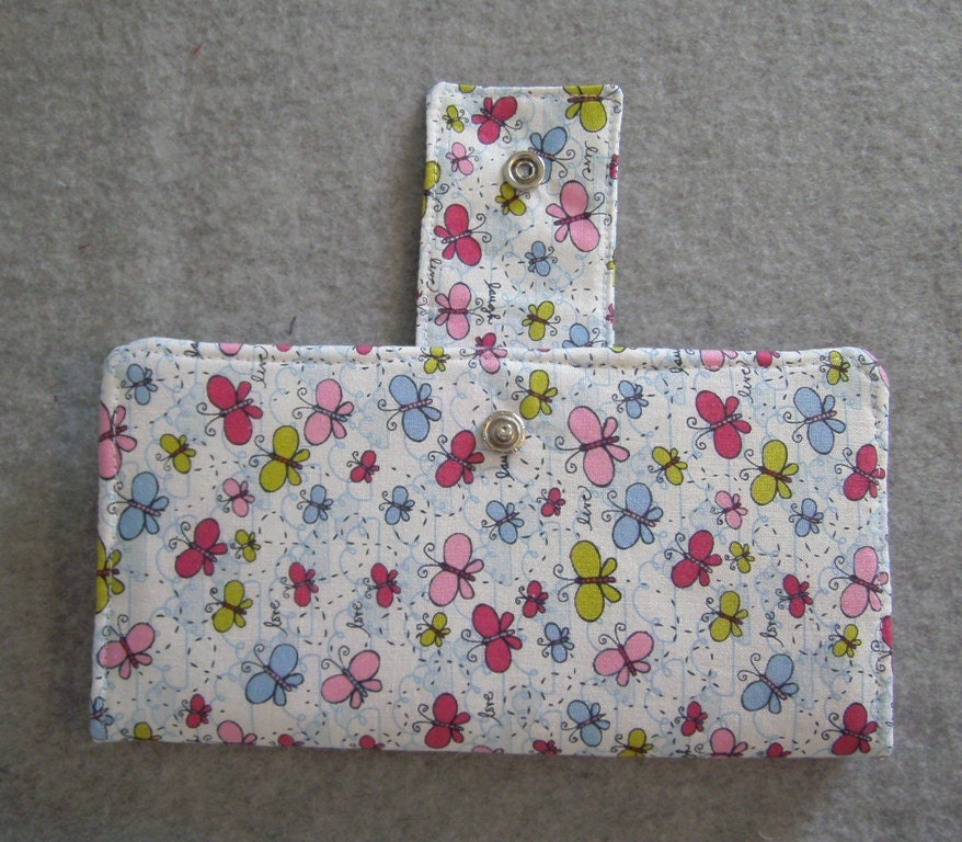 Fabric Wallet - Live Laugh Love with Butterflies