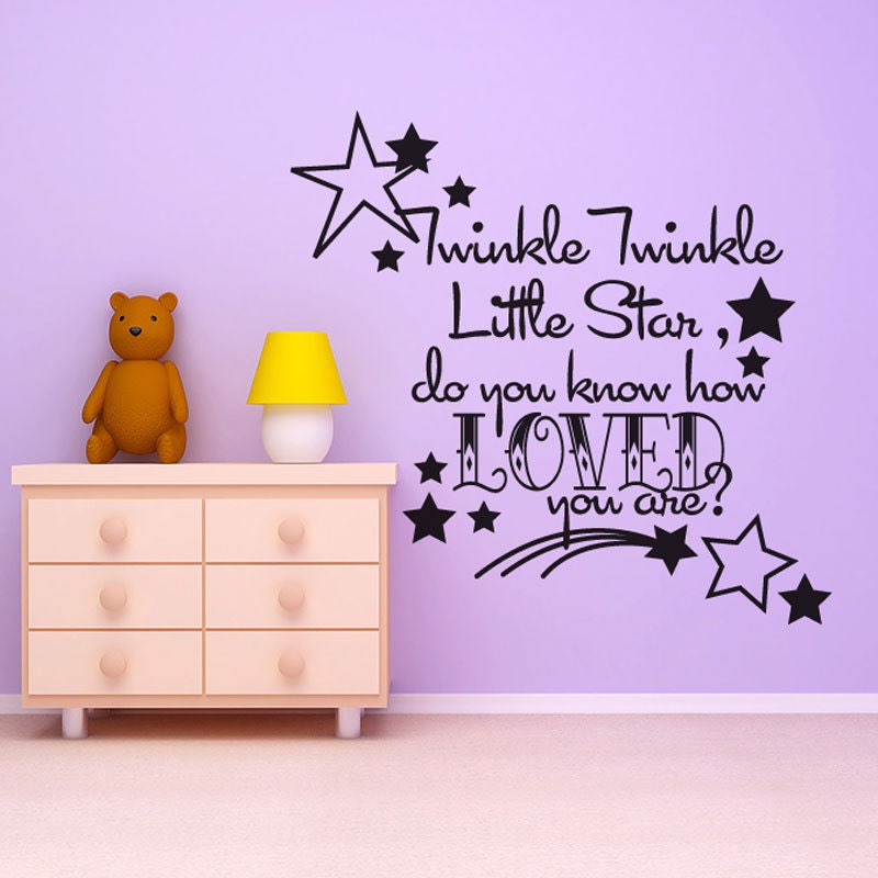 Twinke Twinkle Little Star - kids wall mural - Vinyl Wall Decal Sticker Art