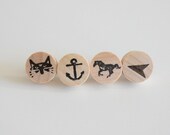 Letterpress Wood Earrings