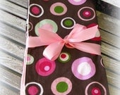 Pink Minky Blanket with Chocolate Brown and Pink Dots/ Baby Girl/ Newborn Gift/ Baby Shower Gift