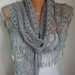 Lace Scarf -  scarf shawl -  - Silvery - Free scarf - Gray - fatwoman