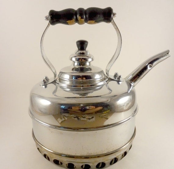 Vintage Simplex Chrome Whistling Tea Kettle Made in by Abbysfabric
